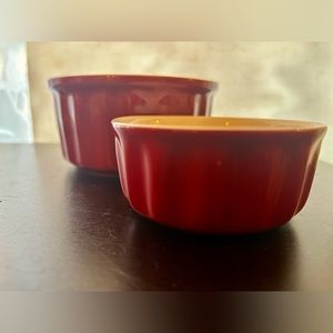 Two Good Cook red ramekins 5” & 3.5”